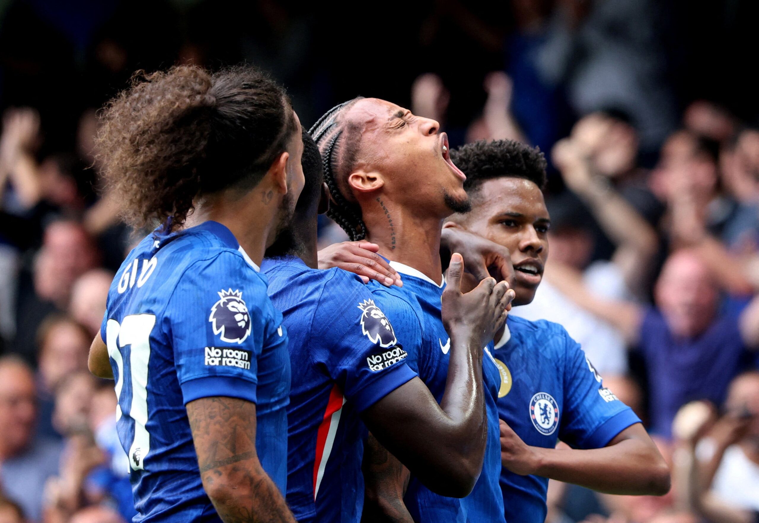 Chelsea players celebrating