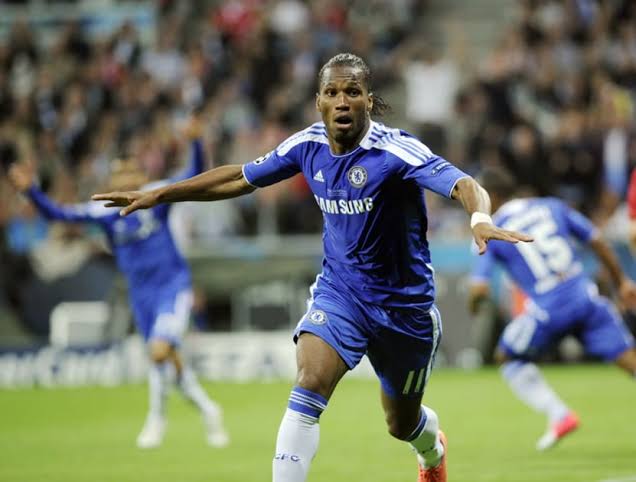 Drogba celebrating a goal